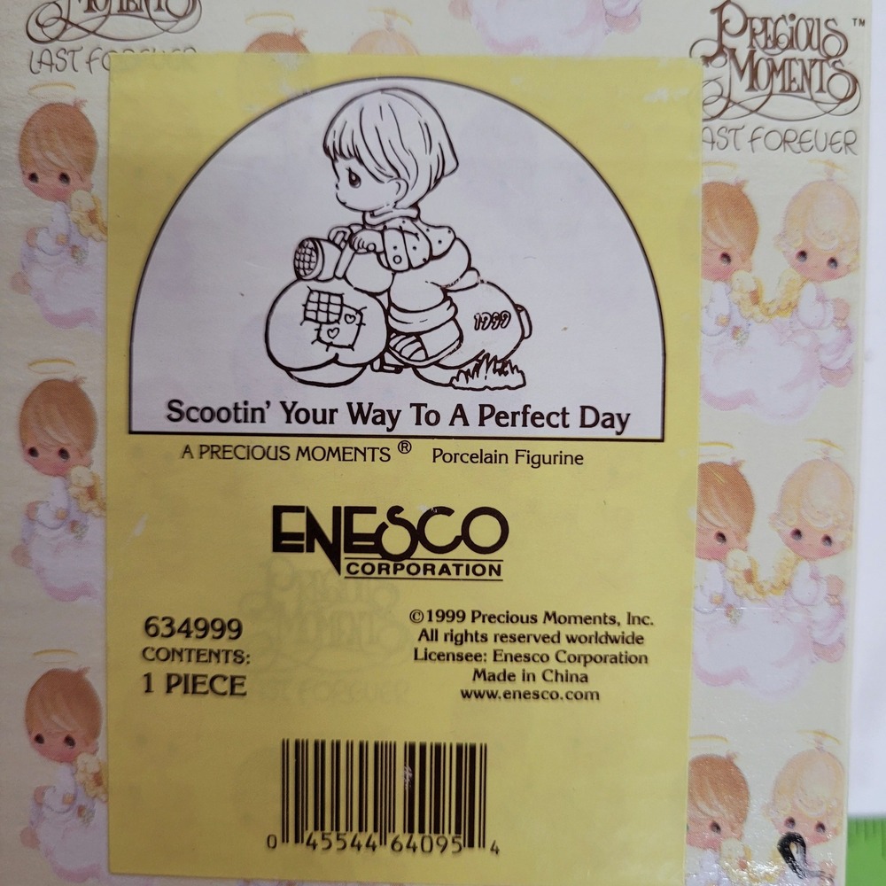 Precious Moments Scootin' Your Way To A Perfect Day Figurine 634999 Pink Scooter